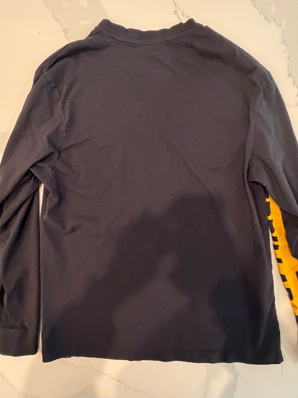 Caterpillar Black Long-Sleeve Shirt with Yellow Logo and Sleeve Print - Picture 3 of 4